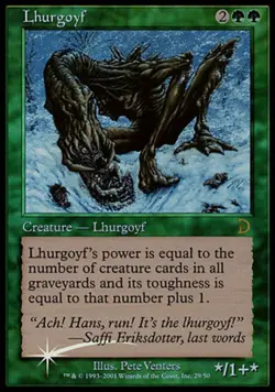 MTG Lhurgoyf - Foil, Deckmasters, Heavily Played, English - Image 1
