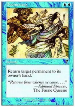 MTG Boomerang - Foil, Seventh Edition, Heavily Played, English - Image 1