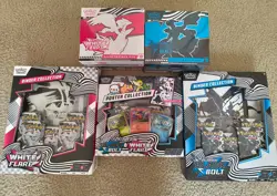 Pokemon BLACK BOLT ETB & WHITE FLARE ETB, BINDER, POSTER 5 Item LOT BUNDLE 196214113664 - Image 1