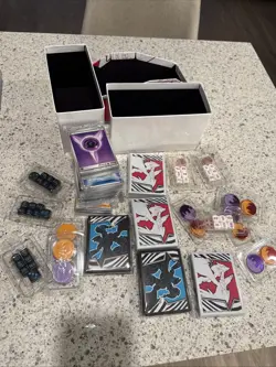Big Lot Of Pokemon Accessories- White Flare- Black Holt- Sleeves- Dice- Energy. - Image 1