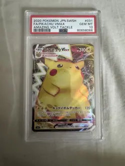 2020 Pokemon JPN SWSH FA/PIKACHU VMAX AMAZING VOLT TACKLE GEM MINT PSA 10 - Image 1