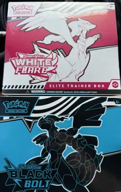 Pokemon Black Bolt and White Flare ETB Combo PKC Version -IN HAND - Image 1