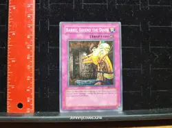 YUGIOH! BARREL BEHIND THE DOOR HOLO 1st ED SUPER RARE TCG - Image 1