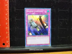 Yugioh TCG Solemn Judgment Holo Unlimited Ed Ultra Rare 1st Edition - Image 1
