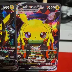 Pikachu Tanjirou + Nezuko Demon Slayer/Pokemon Cute Cosplay Doujin ACG HOLO Card - Image 5