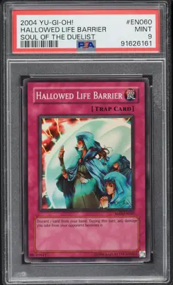 Super Rare Yugioh 2004 Hallowed Life Barrier Vintage SOD-EN060 PSA 9 - Image 1