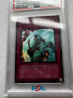 Super Rare Yugioh 2004 Hallowed Life Barrier Vintage SOD-EN060 PSA 9 - Image 3