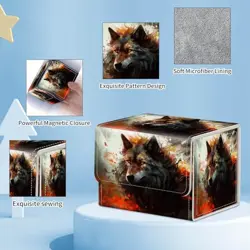 for MTG Commander Deck Box,Card Deck Box for Trading Yugioh MTG,Fits Fire Wolf - Image 3