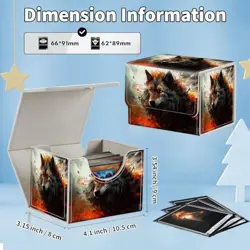 for MTG Commander Deck Box,Card Deck Box for Trading Yugioh MTG,Fits Fire Wolf - Image 5