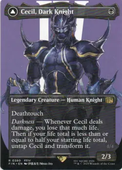 MTG: Final Fantasy: Borderless Cecil, Dark Knight: Lightly Played Condition - Image 1