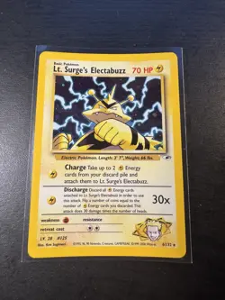 2000 Pokemon Gym Challenge Lt. Surge’s Electabuzz Holo Rare - Image 1