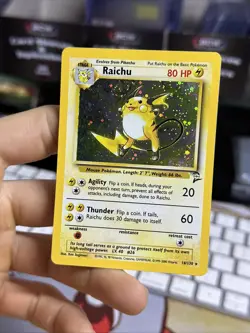 #5 Raichu 16/130 Base Set 2 2000 Holo Rare SWIRL WOTC Pokemon Card TCG - Image 4
