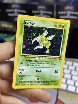 #3 Scyther 17/130 Base Set 2 2000 Holo Rare SWIRL WOTC Pokemon Card TCG - Image 5