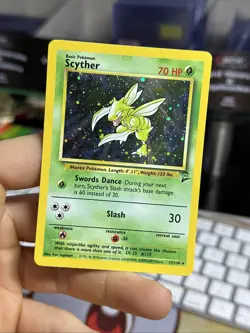 #5 Scyther 17/130 Base Set 2 2000 Holo Rare SWIRL WOTC Pokemon Card TCG - Image 4