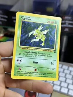 #5 Scyther 17/130 Base Set 2 2000 Holo Rare SWIRL WOTC Pokemon Card TCG - Image 5