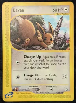 EEVEE - 75/147 - Aquapolis - Common - Pokemon Card - LP - Image 1