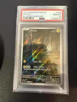 PSA 10 Pokemon Blitzle Illustration Rare Card Paradox Rift 195/182 PSA 10 - Image 1