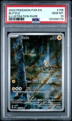 PSA 10 Pokemon Blitzle Illustration Rare Card Paradox Rift 195/182 PSA 10 - Image 1