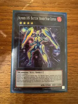 number 105: battlin' boxer star cestus LTGY-EN051 Yugioh LP - Image 1