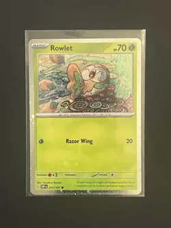 Rowlet 013/197 Cosmos Holo Obsidian Flames Exclusive NM Pokemon Card - Image 1