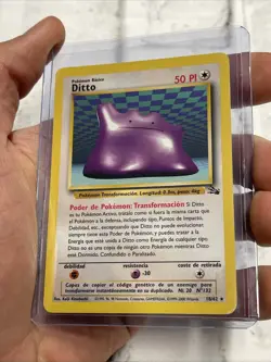 Pokemon: Ditto (Spanish) - Fossil Set 3/62 - Rare Non-Holo LP Nintendo Card TCG - Image 2
