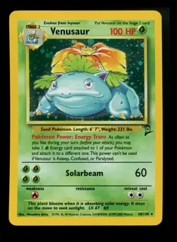 #2 Venusaur 18/130 Base Set 2 2000 Holo Rare WOTC Pokemon Card TCG - Image 1