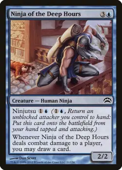 Ninja of the Deep Hours Planechase 2012 HEAVILY PLD Blue Common CARD ABUGames - Image 1
