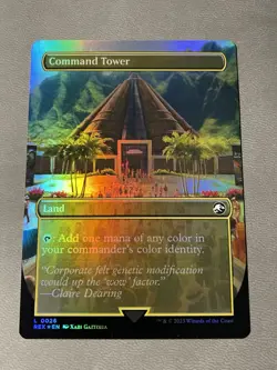 Command Tower (Borderless) #26 (Foil) (NM) Jurassic World REX Magic MTG - Image 1