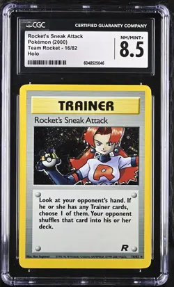Pokemon Team Rocket ROCKET'S SNEAK ATTACK Holo CGC 8.5 (5046) Graded Power - Image 1
