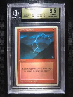 MTG 4th Edition Lightning Bolt BGS 9.5 Quad ++ w/2 10 Pristine Highest Graded 1 - Image 1