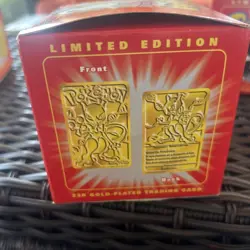 23K Gold Plated Mewtwo Trading Card 1999 Burger King Pokemon Sealed - Image 3