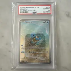 2023 POKEMON MEW EN-151 ILLUSTRATION RARE #170 SQUIRTLE PSA 10 - Image 3