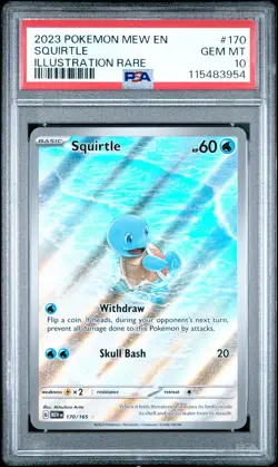 2023 POKEMON MEW EN-151 ILLUSTRATION RARE #170 SQUIRTLE PSA 10 - Image 1