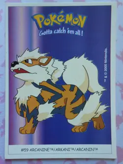 ARCANIN / ARCANINE #59 - DUNKIN BOOMER 2000 - CARTE POKEMON - TRES BON ETAT - Image 1