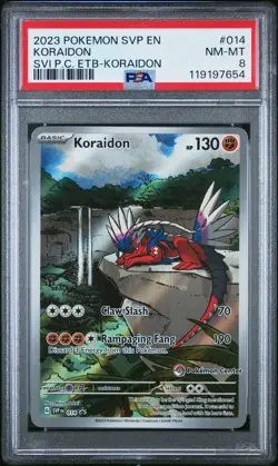 Koraidon 014 PSA 8 Scarlet & Violet Pokemon Center Elite Trainer Box [STAMPED] - Image 1