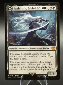 Magic the Gathering Final Fantasy Sephiroth Card Fabled Soldier, Non-Foil, #115 - Image 1