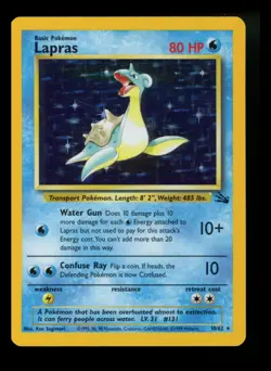 Lapras 10/62 Fossil 1999 Holo Rare WOTC Pokemon Card TCG - Image 1