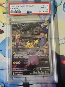 2023 Pokemon Japanese 151 Art Rare Holo Pikachu Card PSA 10 - Image 1