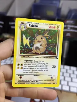 #3 Raichu 14/62 Fossil 1999 Holo Rare WOTC Pokemon Card TCG - Image 3