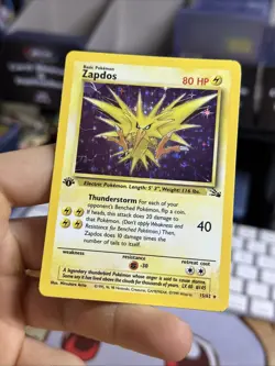 #4 1st Edition Zapdos 15/62 Fossil 1999 Holo Rare WOTC Pokemon Card TCG - Image 4