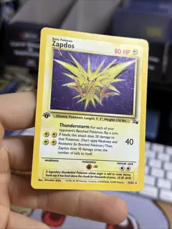 #4 1st Edition Zapdos 15/62 Fossil 1999 Holo Rare WOTC Pokemon Card TCG - Image 5