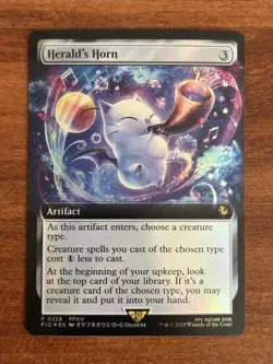 Herald's Horn, MTG FINAL FANTASY Foil Extended Art Buy-A-Box Promo 0228 - Image 1