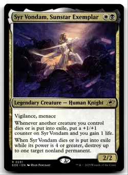 #231 Syr Vondam, Sunstar Exemplar NM 2025 MTG Edge of Eternities R - Image 1