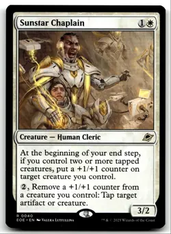 #40 Sunstar Chaplain NM 2025 MTG Edge of Eternities R - Image 1