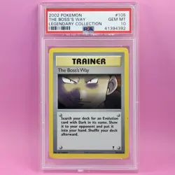 PSA 10 The Boss's Way 105 Pokemon 2002 Legendary Collection Graded Card Gem Mint - Image 1