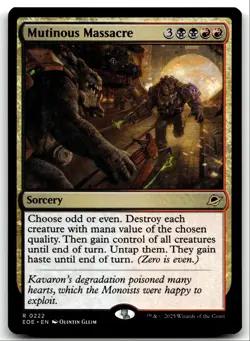 #222 Mutinous Massacre NM 2025 MTG Edge of Eternities R - Image 1