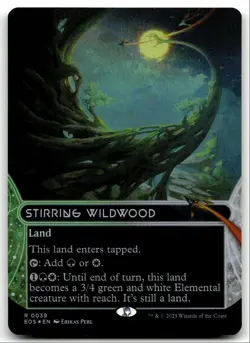 #39 Stirring Wildwood NM Borderless Foil 2025 MTG Edge of Eternities R - Image 1