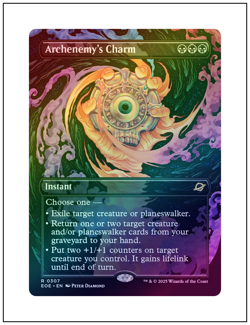 1x Archenemy's Charm, Borderless Art Foil, Edge of Eternities, Magic MTG NM - Image 1