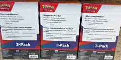 Pokemon Scarlet Violet Paldean Fates 3 Pack 2 Mini Tins 1 Pokeball Sam's Box NEW - Image 3
