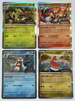 Pokemon Twilight Masquerade Stamped Pre-Release 115 116 117 118 Promo Set SVP - Image 1